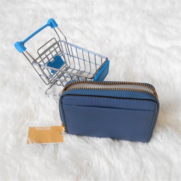 Michael Kors Fulton Zip Around Coin Case Denim - Picture 8 of 14